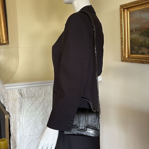 Zara Croc Embossed Vegan Leather Mini City Satchel Shoulder Bag - Picture 2 of 15